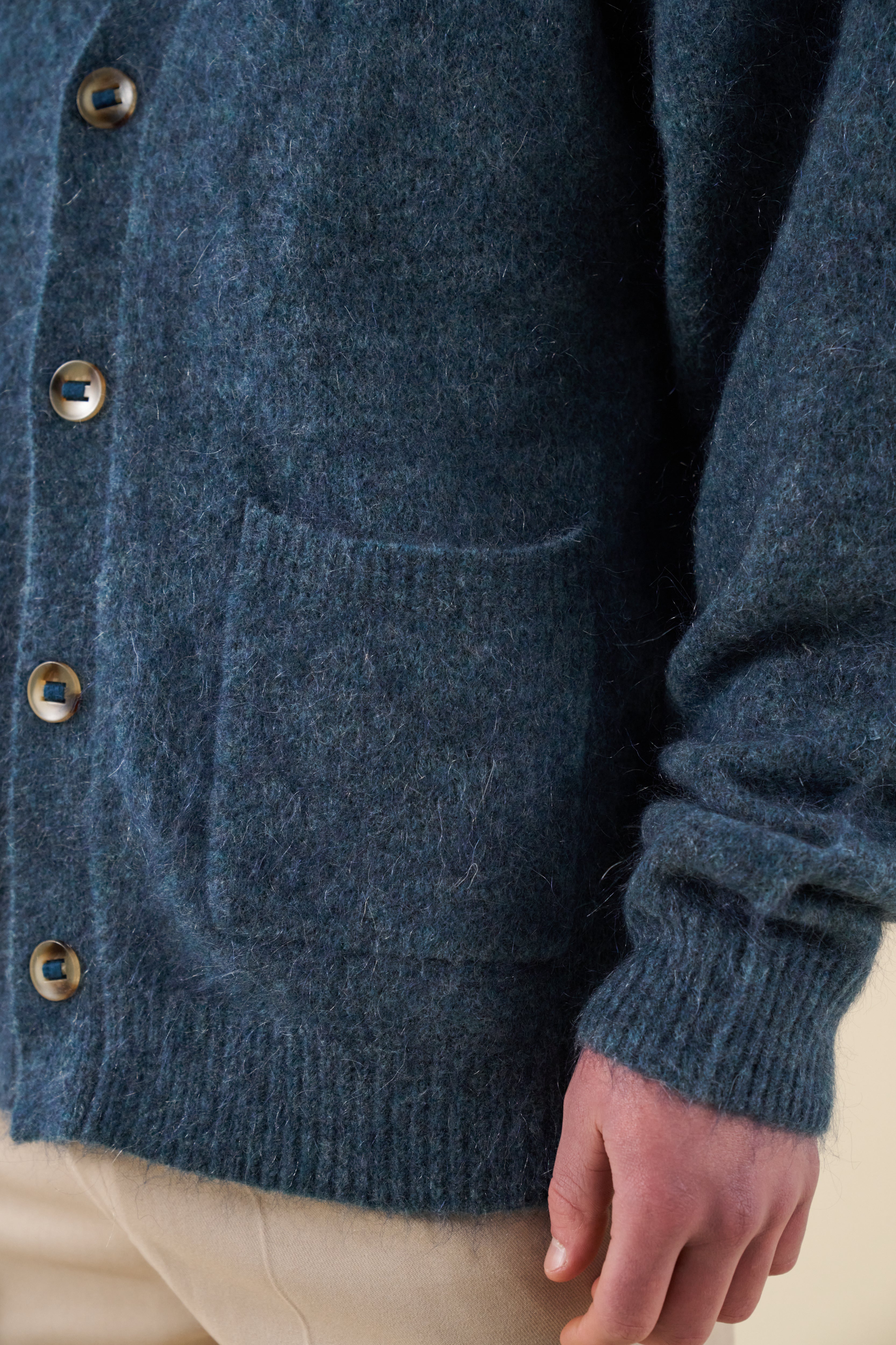 SAWYER MOHAIR CARDIGAN - INDIGO