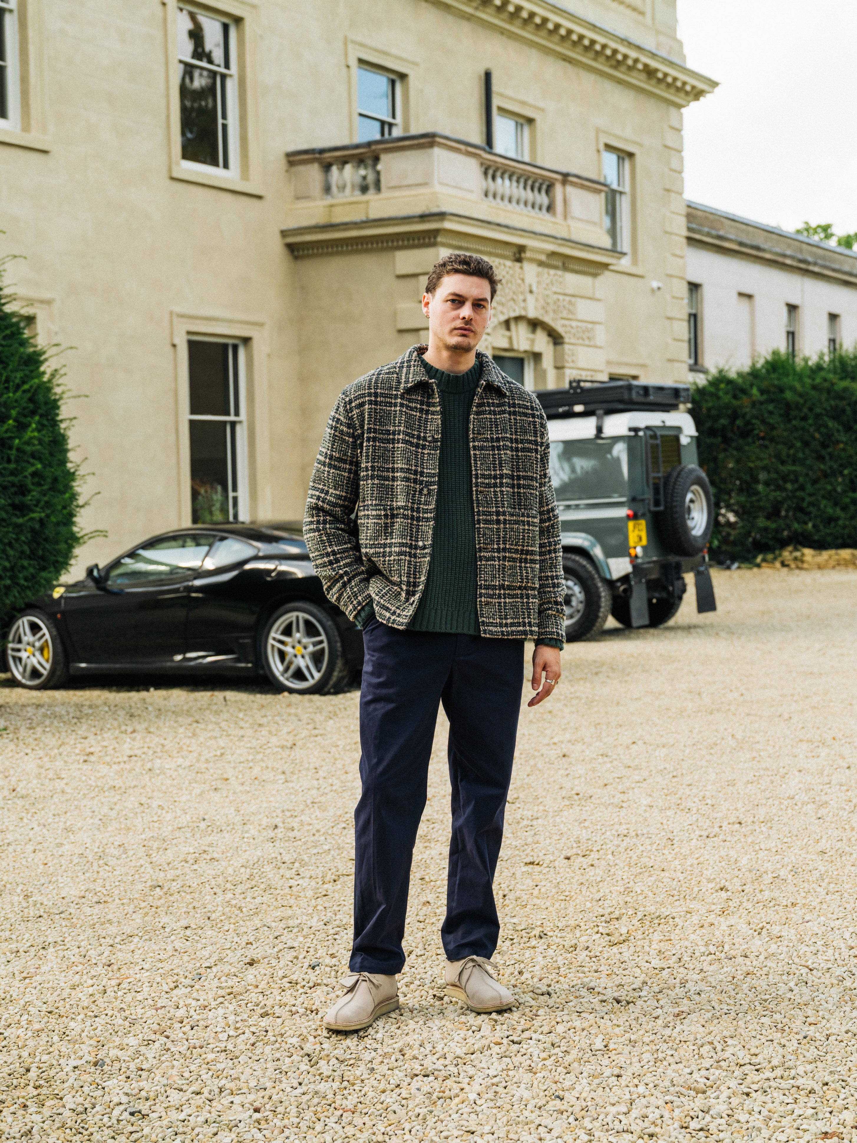 CANVAS PLEATED CHINO - NAVY