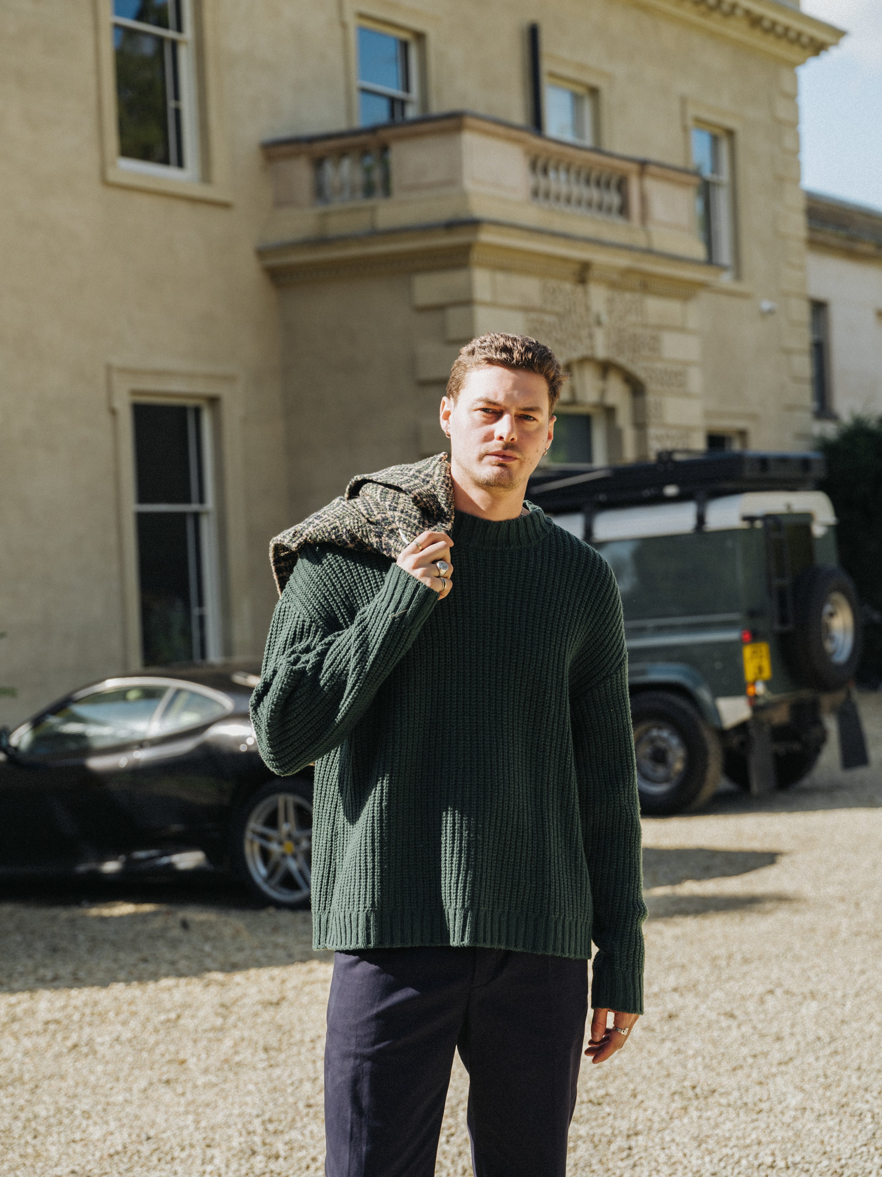 CHUNKY MOCK NECK KNIT - BOTTLE GREEN