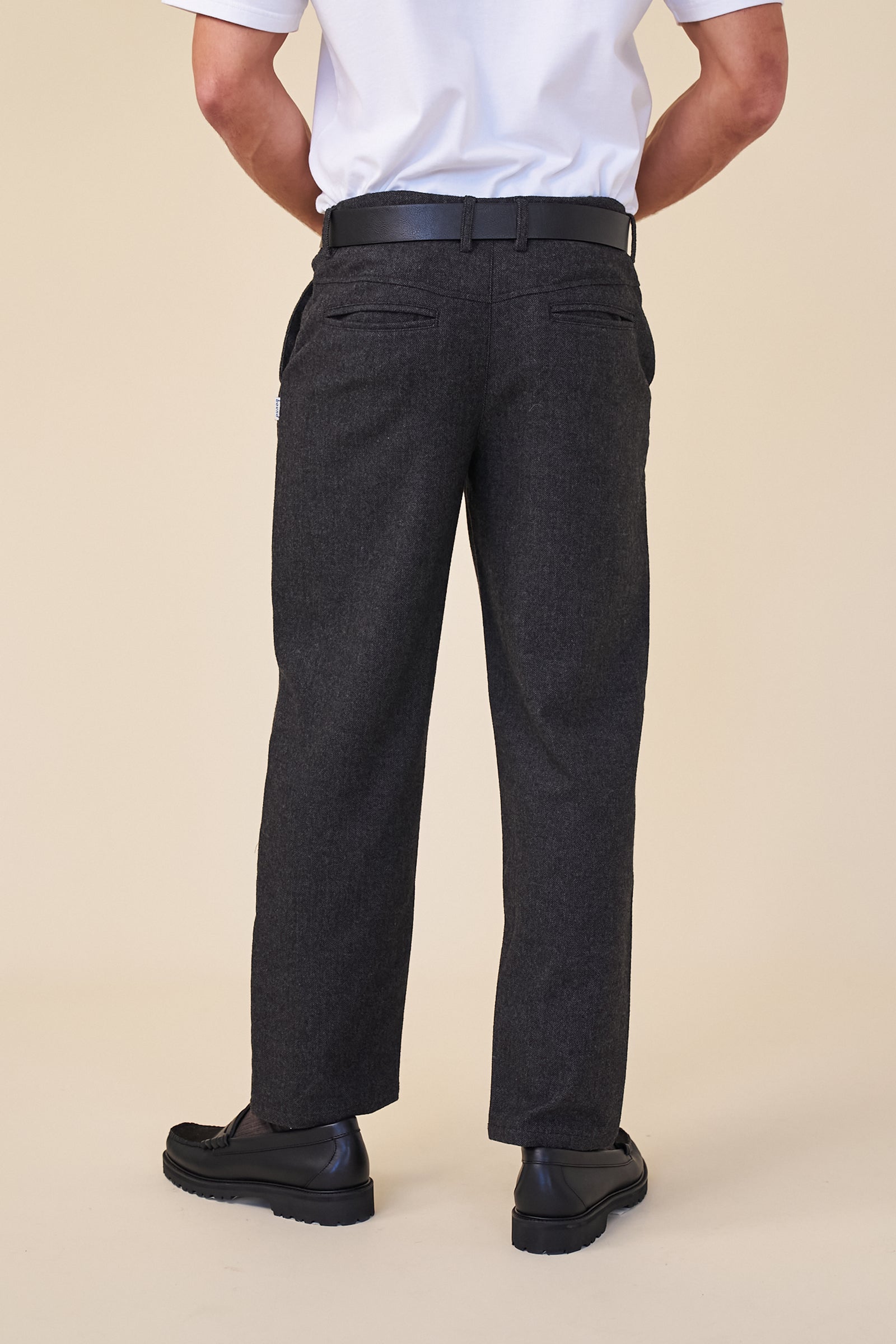 HERRINGBONE WOOL TROUSER -