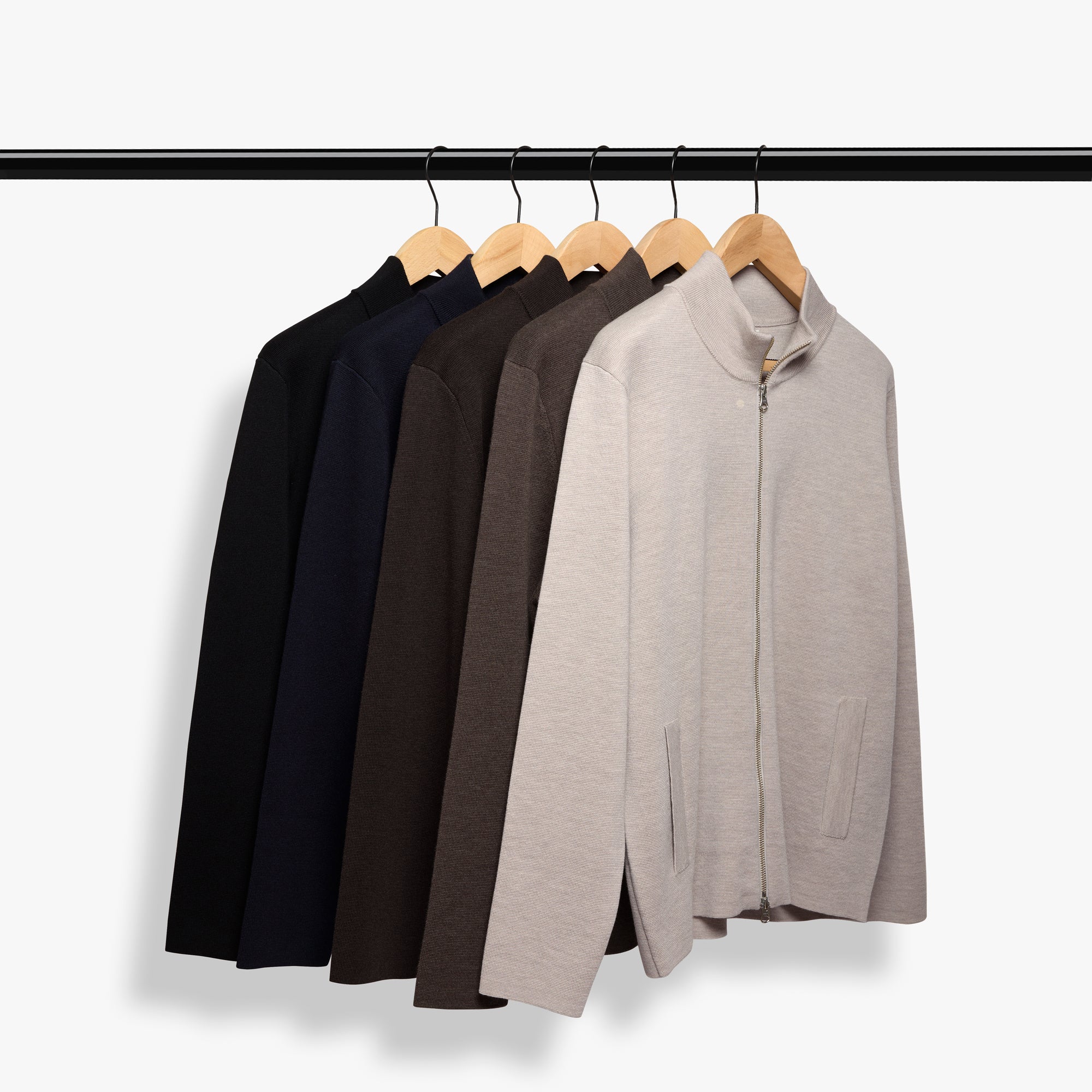 Merino Wool Full Zip Cardigan Mens