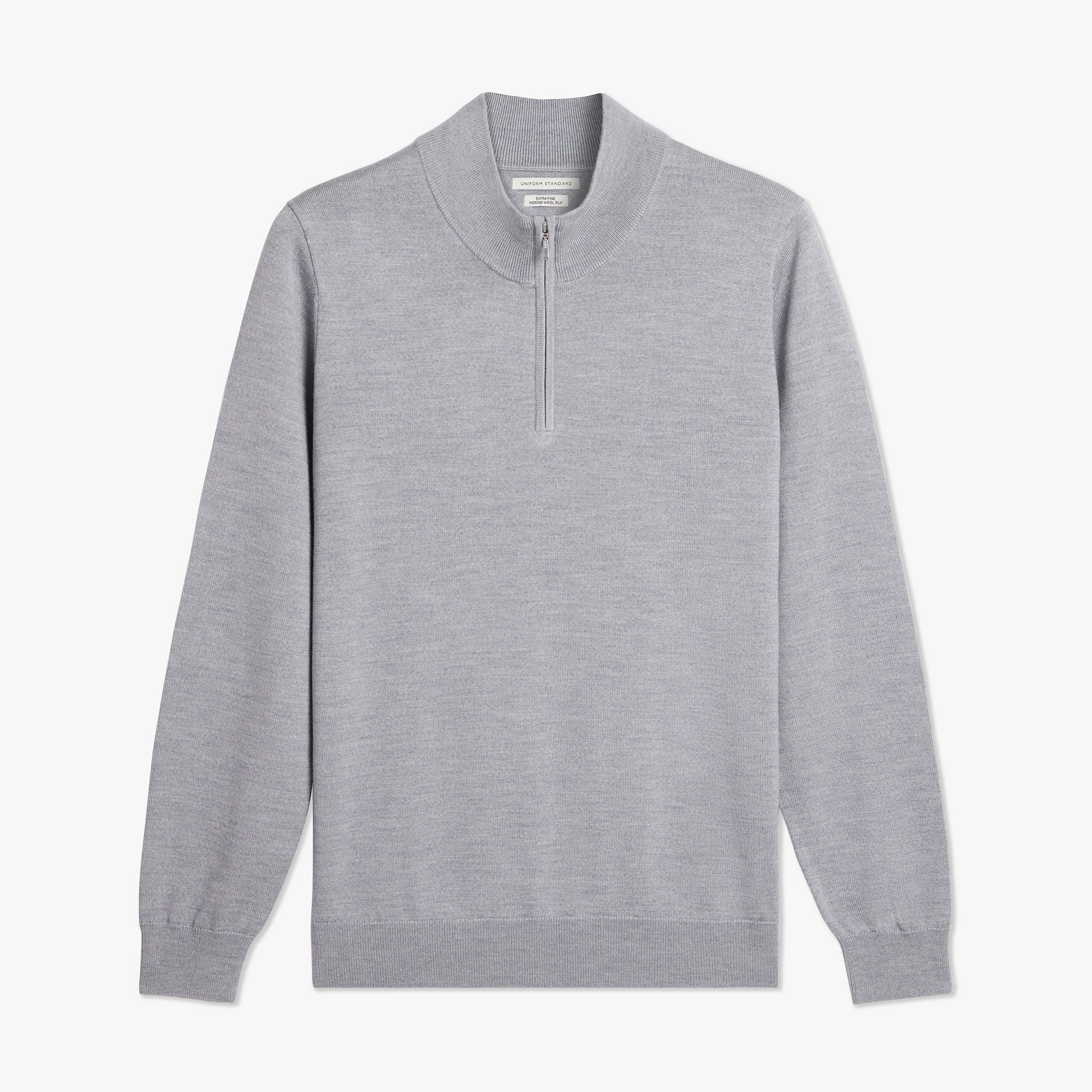 Merino Wool Silk Half Zip Mens