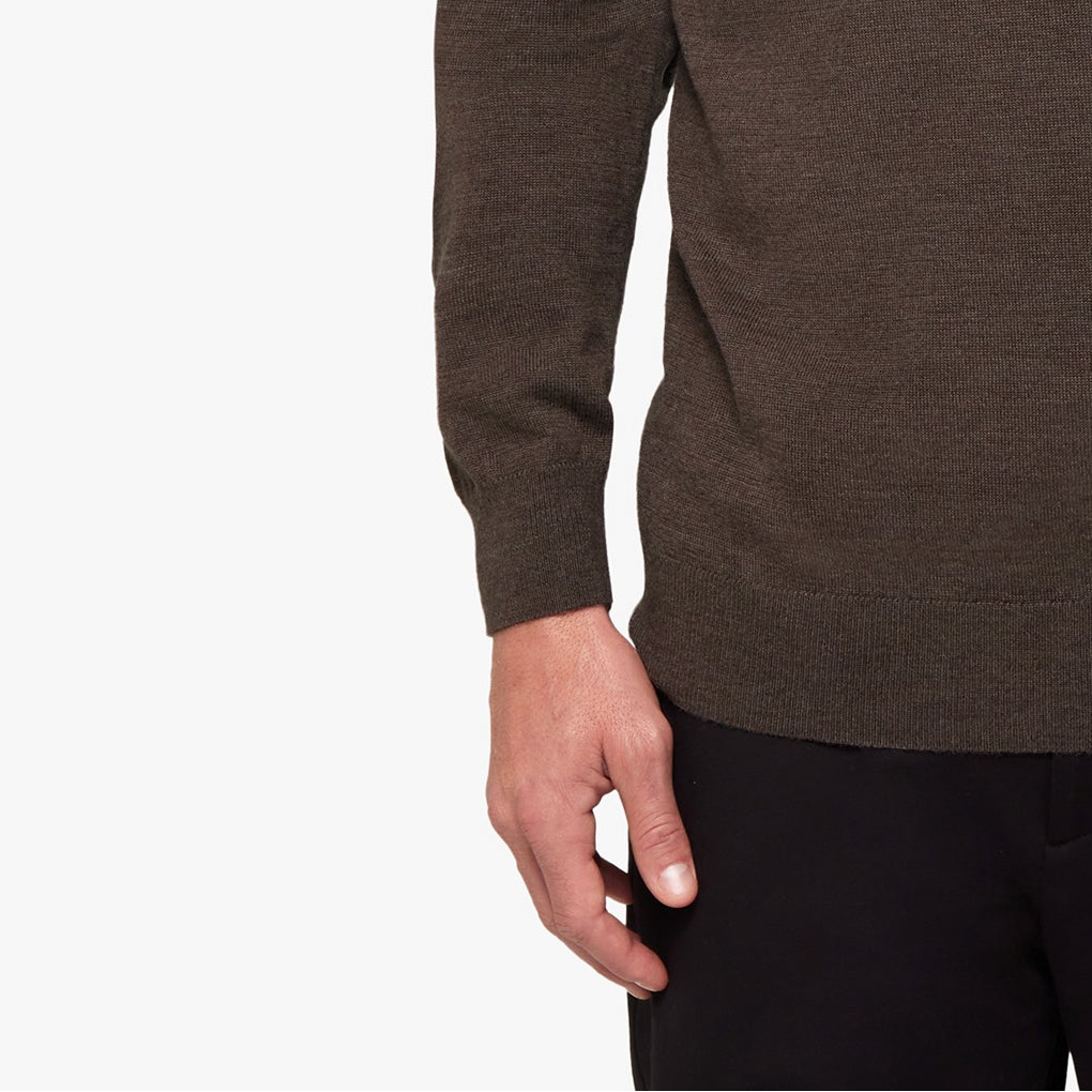 Merino Wool Silk Half Zip Mens