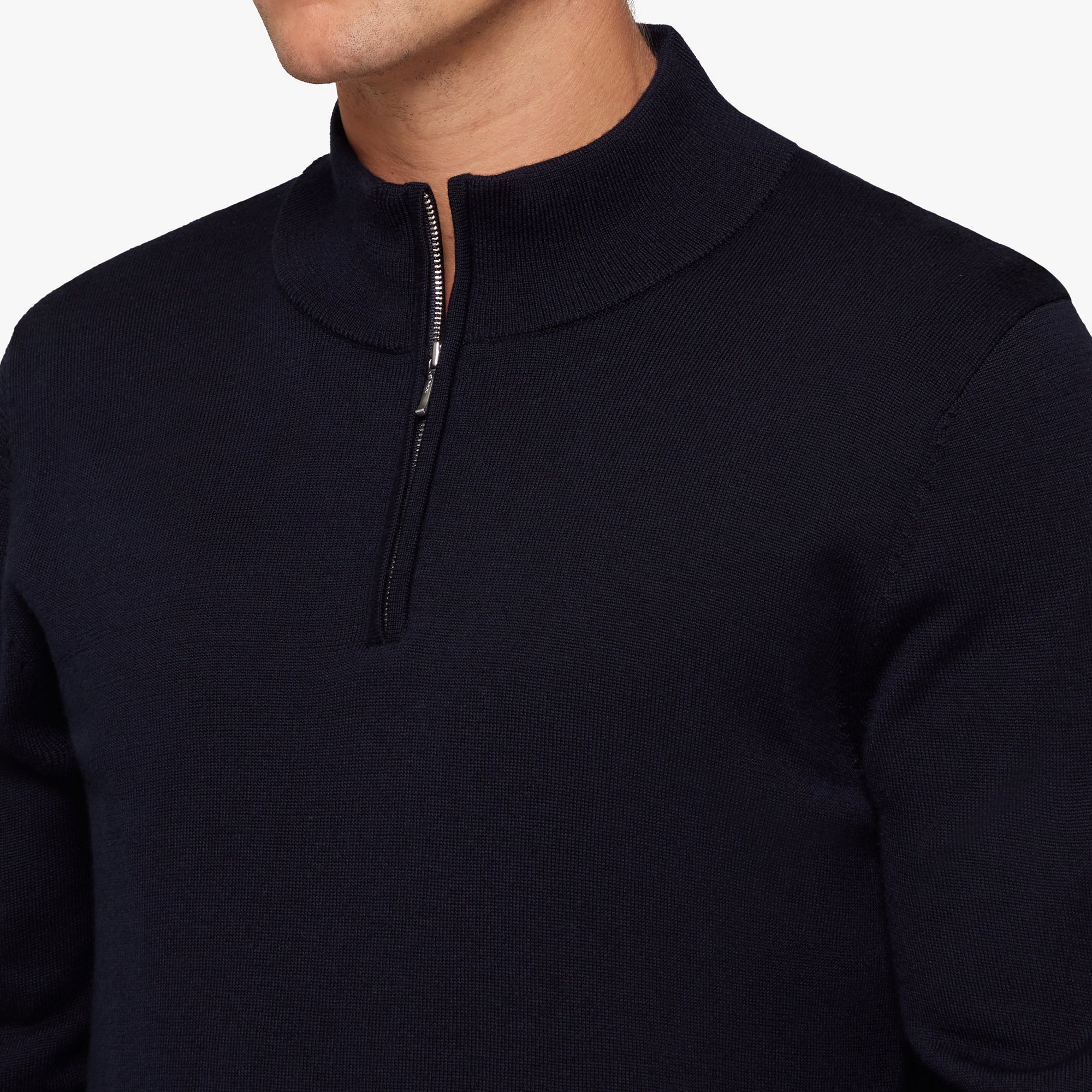 Merino Wool Silk Half Zip Mens