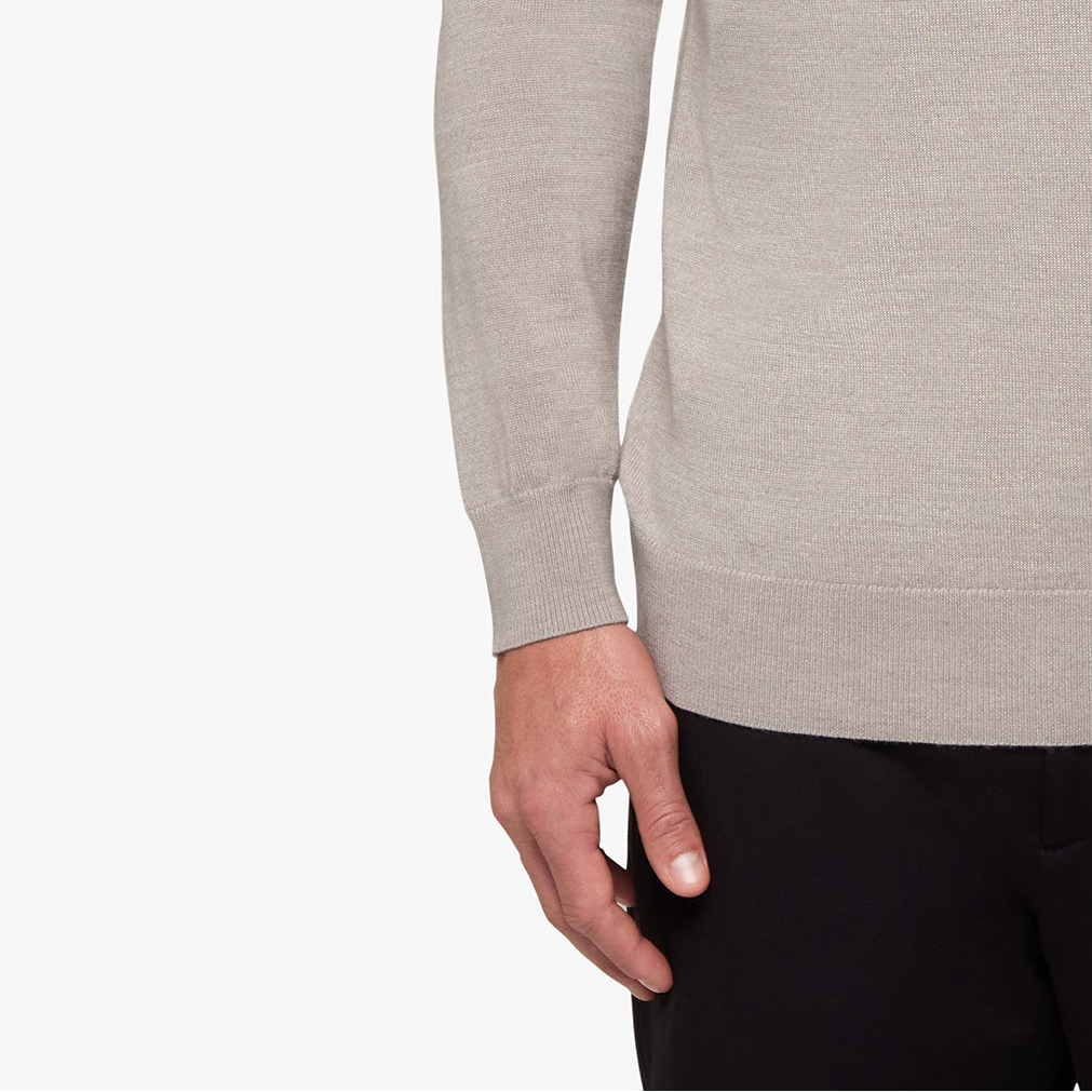 Merino Wool Silk Half Zip Mens