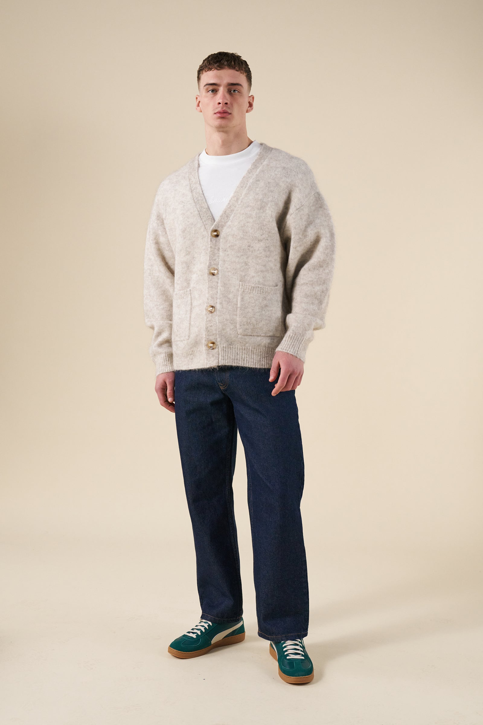 SAWYER MOHAIR CARDIGAN - MARBLE