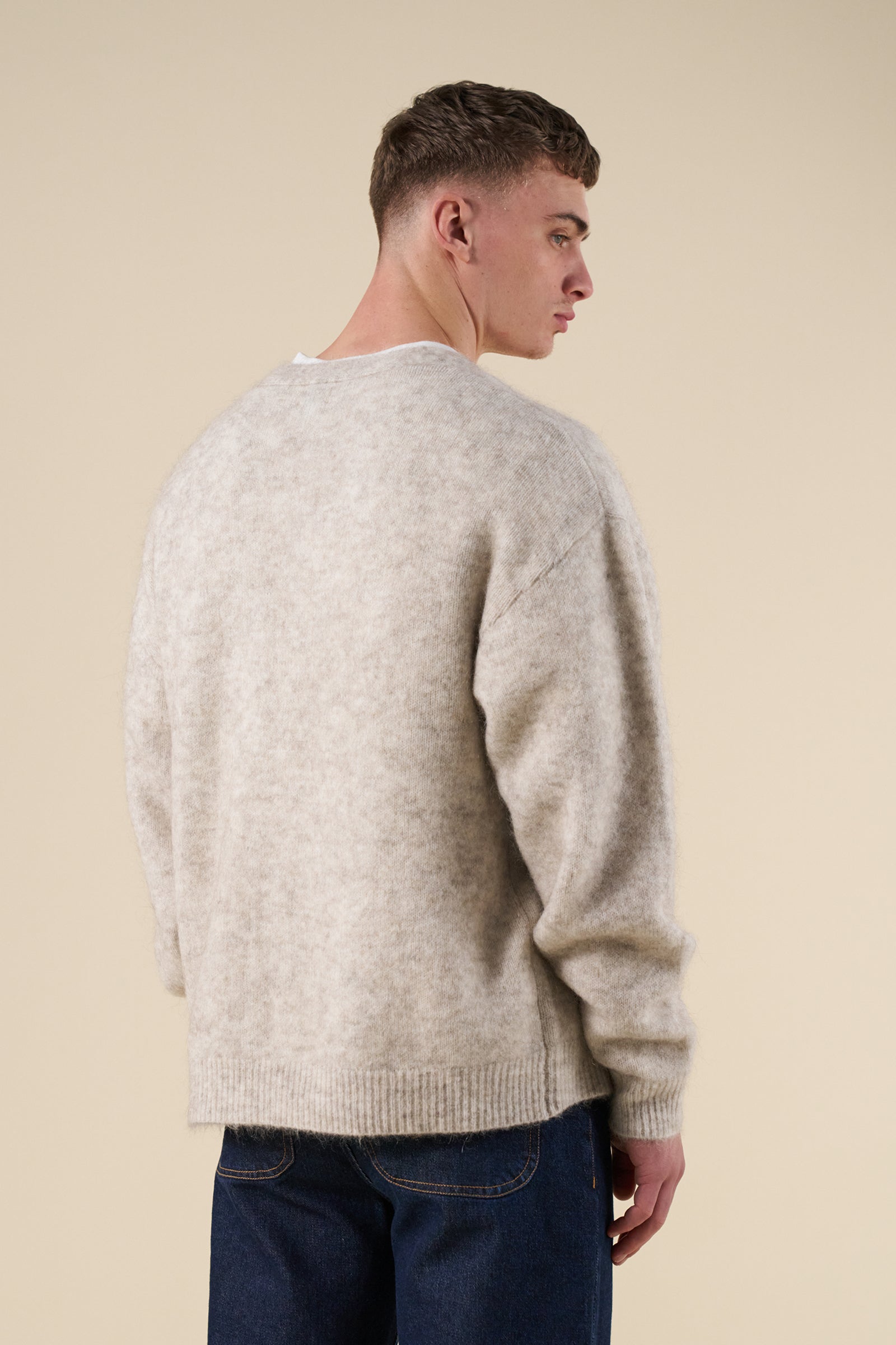 SAWYER MOHAIR CARDIGAN - MARBLE