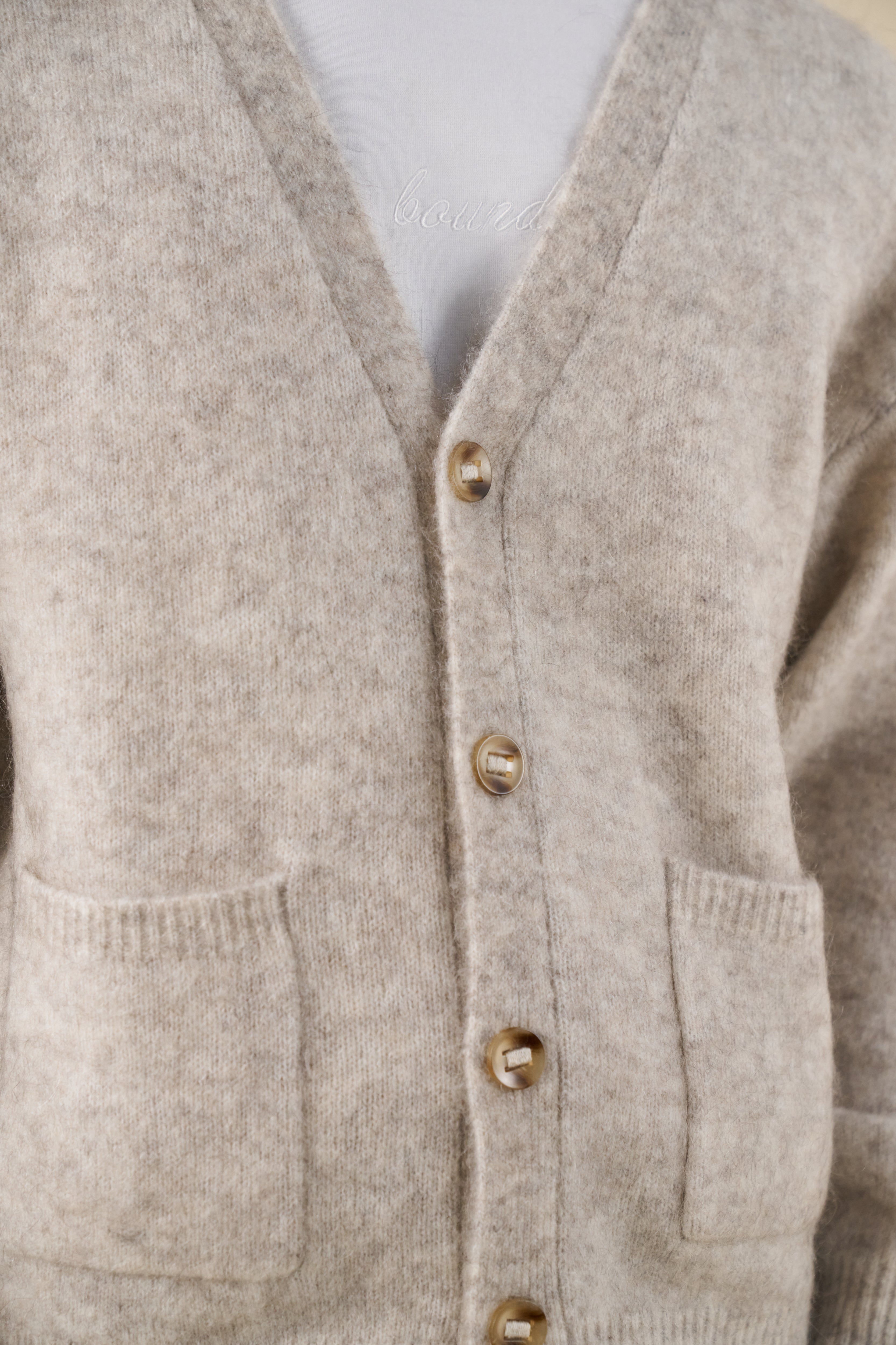 SAWYER MOHAIR CARDIGAN - MARBLE