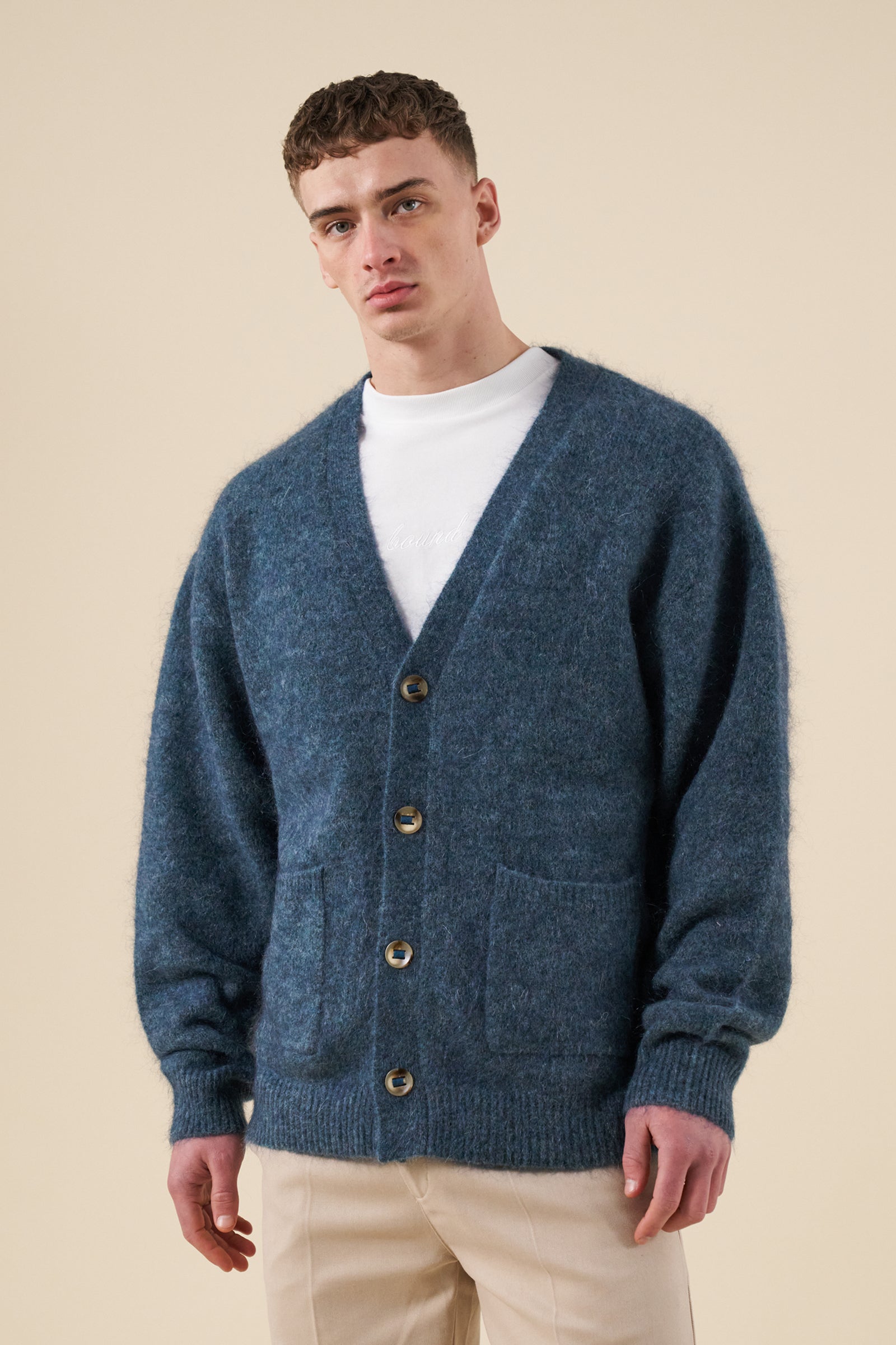 SAWYER MOHAIR CARDIGAN - INDIGO
