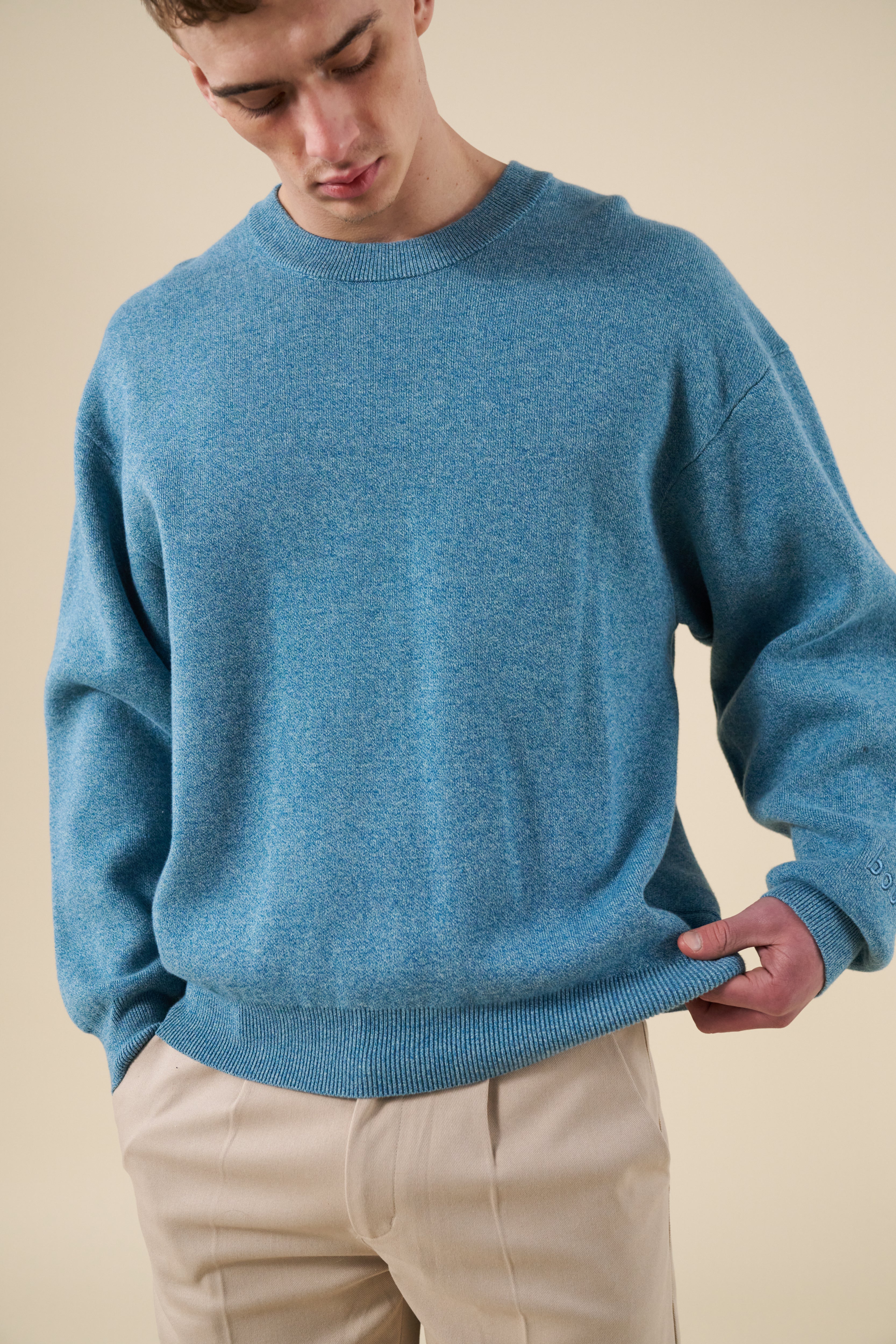 DELMAR KNIT SWEATER - AZURE BLUE