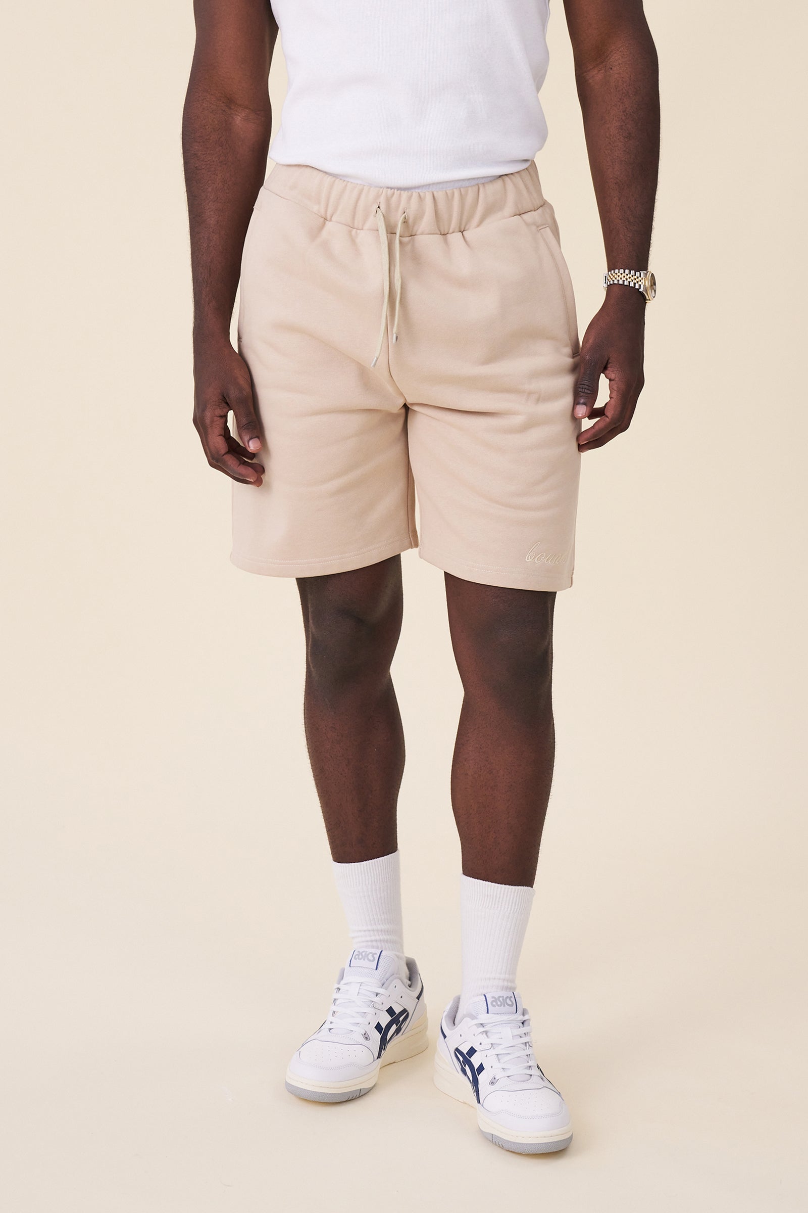 SCRIPT JOGGER SHORTS - MID GREY