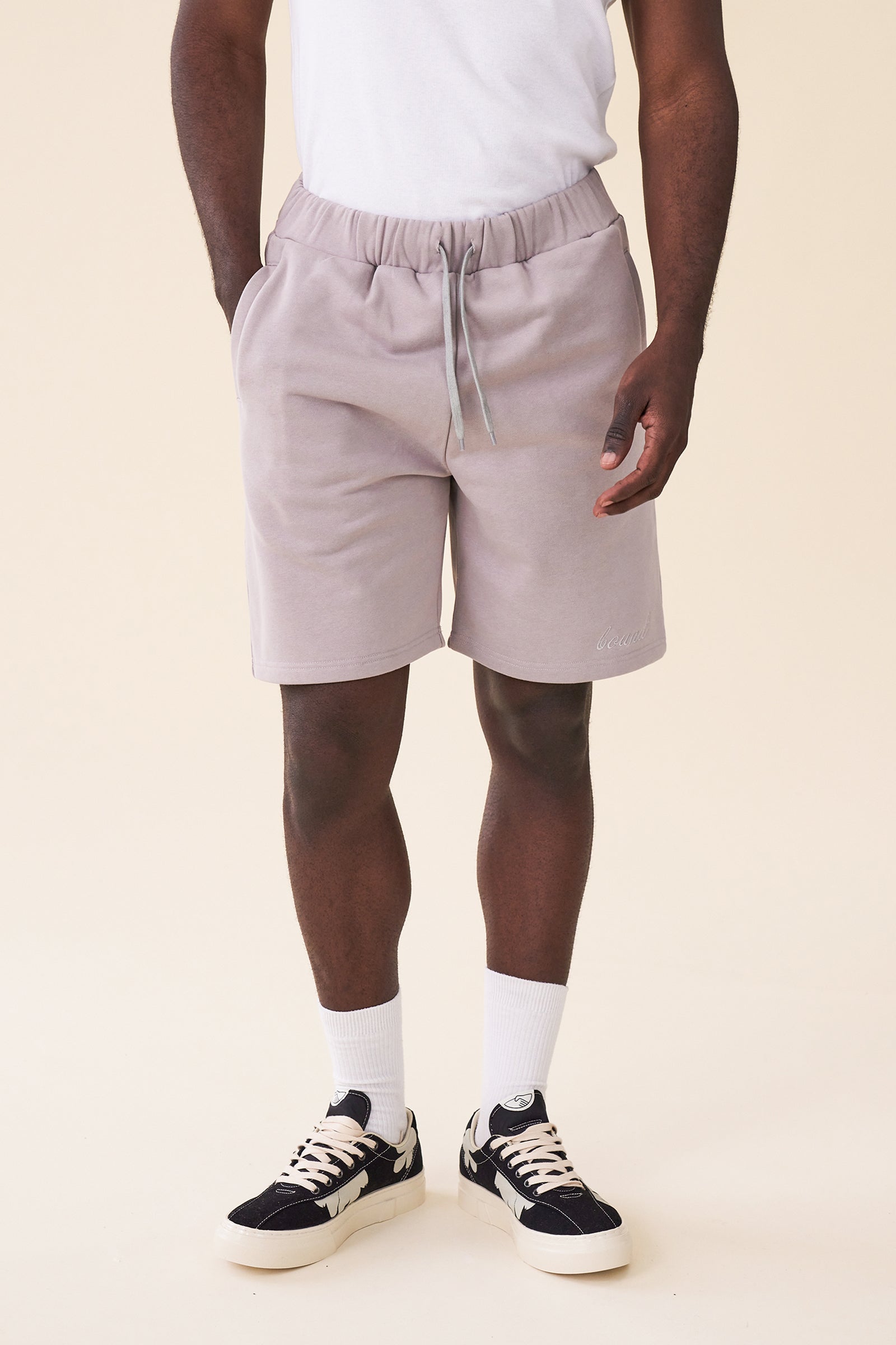 SCRIPT JOGGER SHORTS - MID GREY