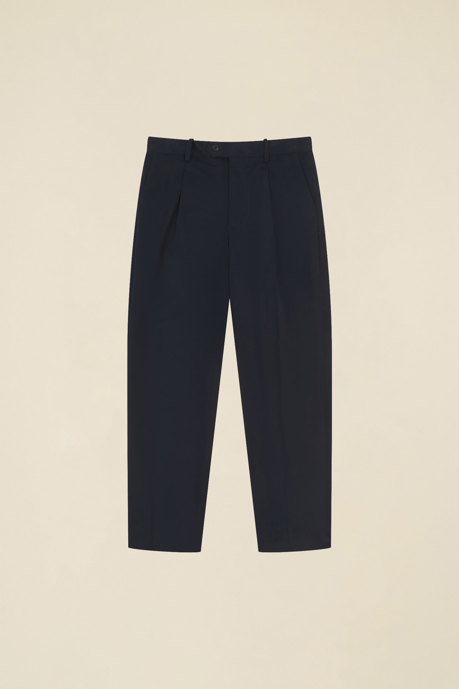 CANVAS PLEATED CHINO - NAVY