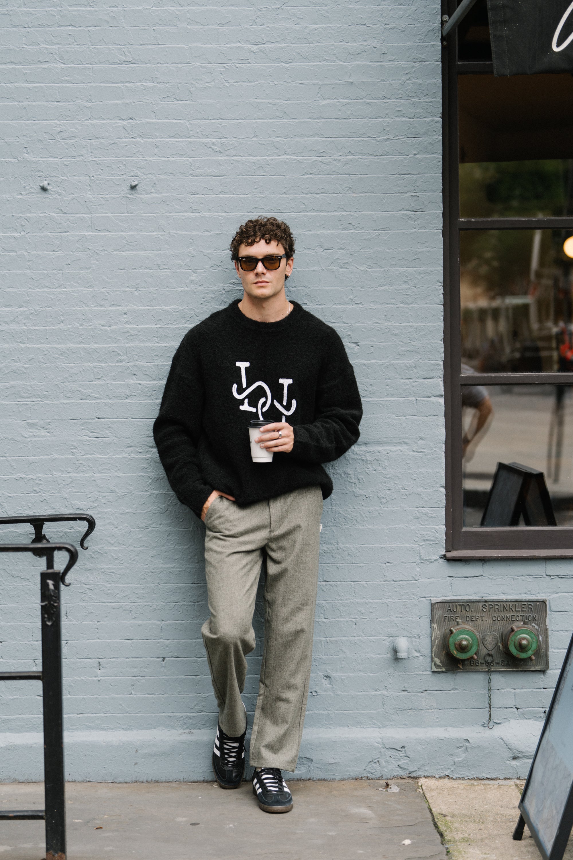 HERRINGBONE WOOL TROUSER -