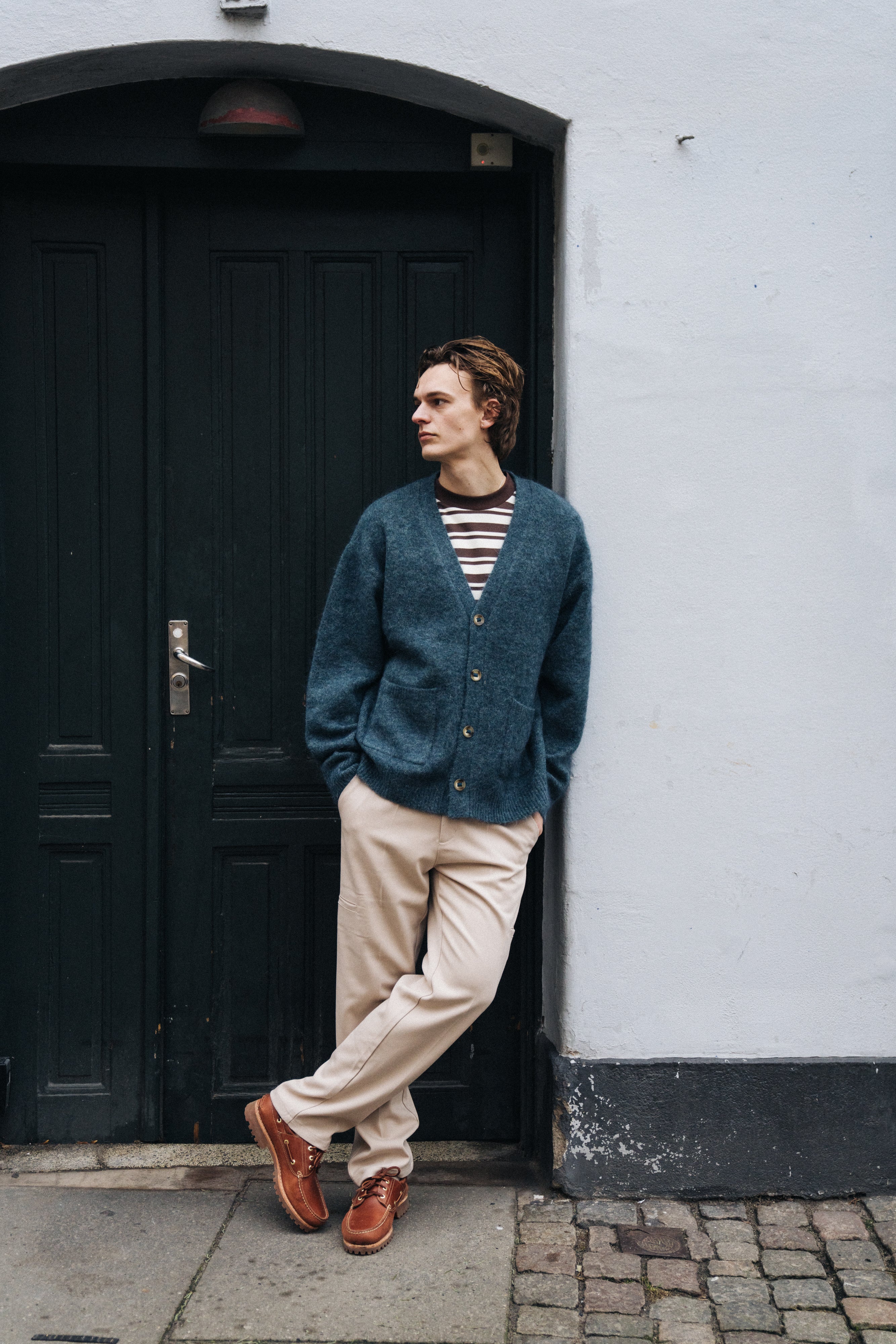 SAWYER MOHAIR CARDIGAN - INDIGO