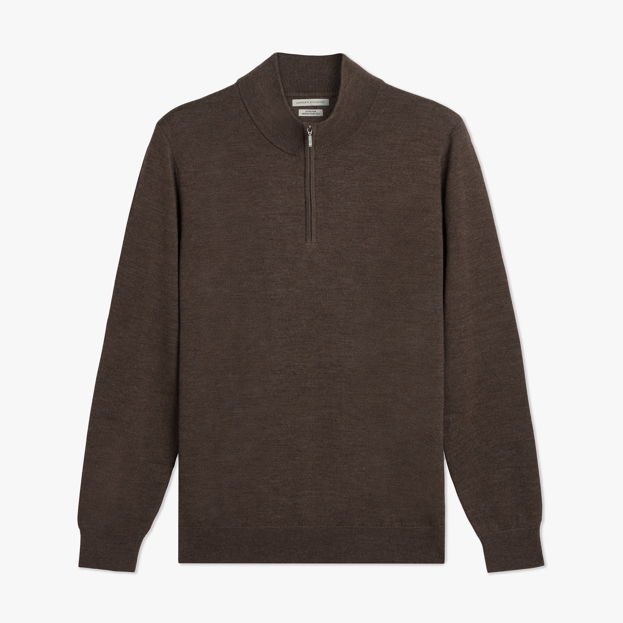 Merino Wool Silk Half Zip Mens