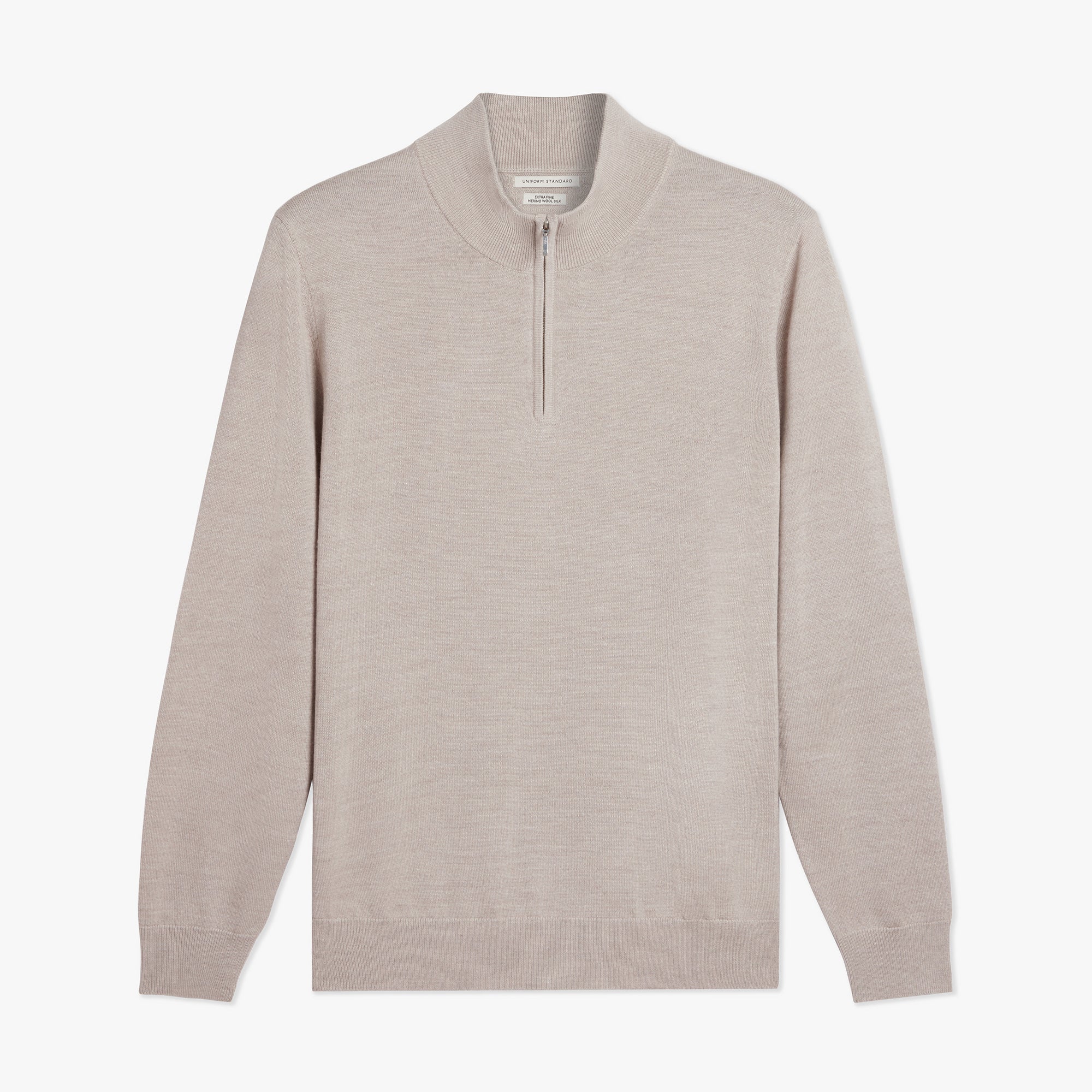Merino Wool Silk Half Zip Mens
