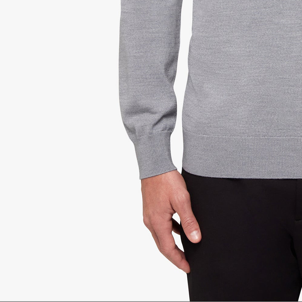 Merino Wool Silk Half Zip Mens